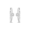 Thumbnail Image 2 of Diamond Flower Hoop Earrings 1/10 ct tw 10K White Gold