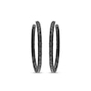 Thumbnail Image 2 of Black Diamond Hoop Earrings 1/4 ct tw Sterling Silver