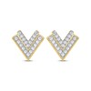 Diamond Chevron Stud Earrings 1/4 ct tw 10K Yellow