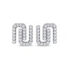 Diamond Inverted “U” Stud Earrings 1/4 ct tw 10K White Gold
