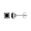 Thumbnail Image 1 of Black & White Diamond Stud Earrings 1 ct tw 10K White Gold