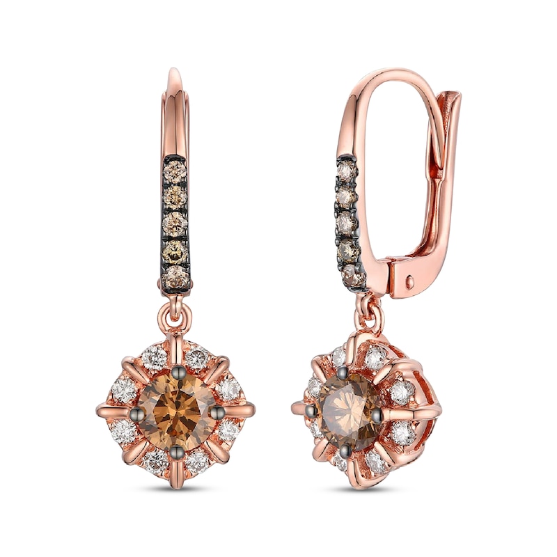 Le Vian Diamond Drop Earrings 7/8 ct tw 14K Strawberry Gold