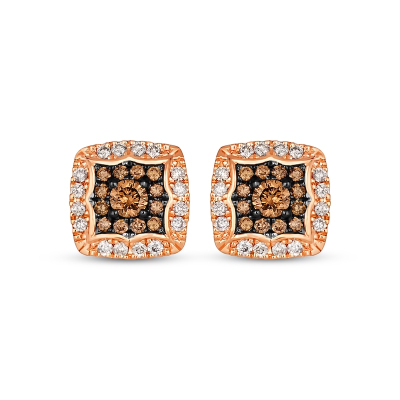Main Image 2 of Le Vian Chocolate Diamond Stud Earrings 5/8 ct tw 14K Strawberry Gold
