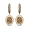 Thumbnail Image 2 of Le Vian Chocolate Diamonds Hoop Drop Earrings 1-1/6 ct tw 14K Honey Gold