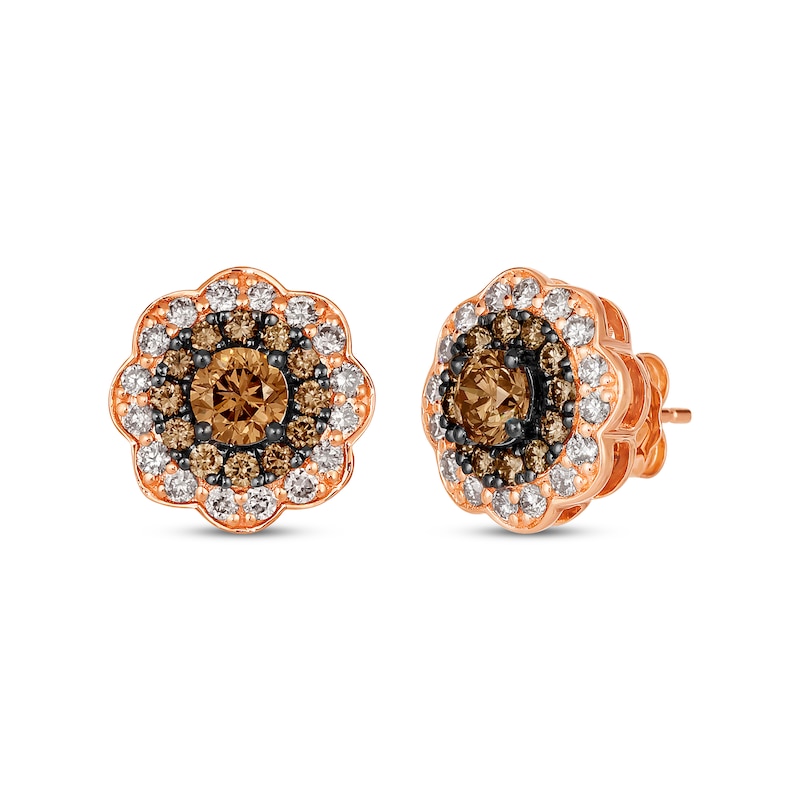 Main Image 1 of Le Vian Chocolate Diamond Stud Earrings 1-7/8 ct tw 14K Strawberry Gold