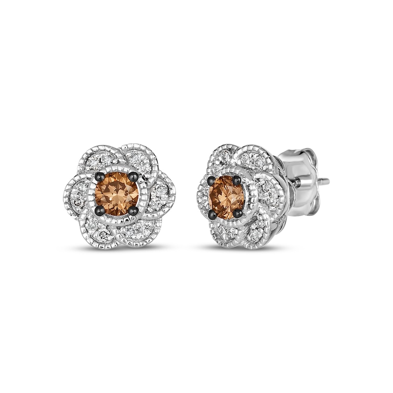 Main Image 1 of Le Vian Chocolate Diamond Stud Earrings 7/8 ct tw 14K Vanilla Gold