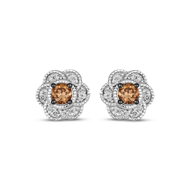 Main Image 2 of Le Vian Chocolate Diamond Stud Earrings 7/8 ct tw 14K Vanilla Gold