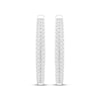 Thumbnail Image 1 of Diamond Two-Row Tapered Hoop Earrings 1 ct tw 10K White Gold