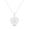 Thumbnail Image 1 of Unstoppable Love Baguette & Round-Cut Multi-Diamond Heart Necklace 1/3 ct tw 10K White Gold 19"