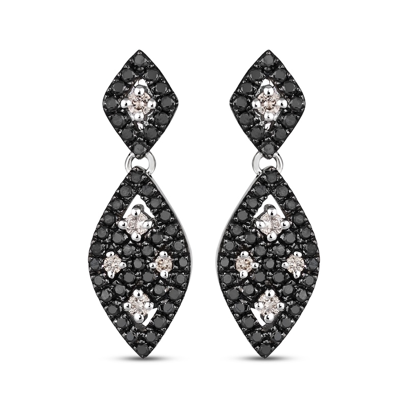 Main Image 2 of Le Vian Diamond Lattice Weave Marquise Drop Earrings 1/2 ct tw 14K Vanilla Gold
