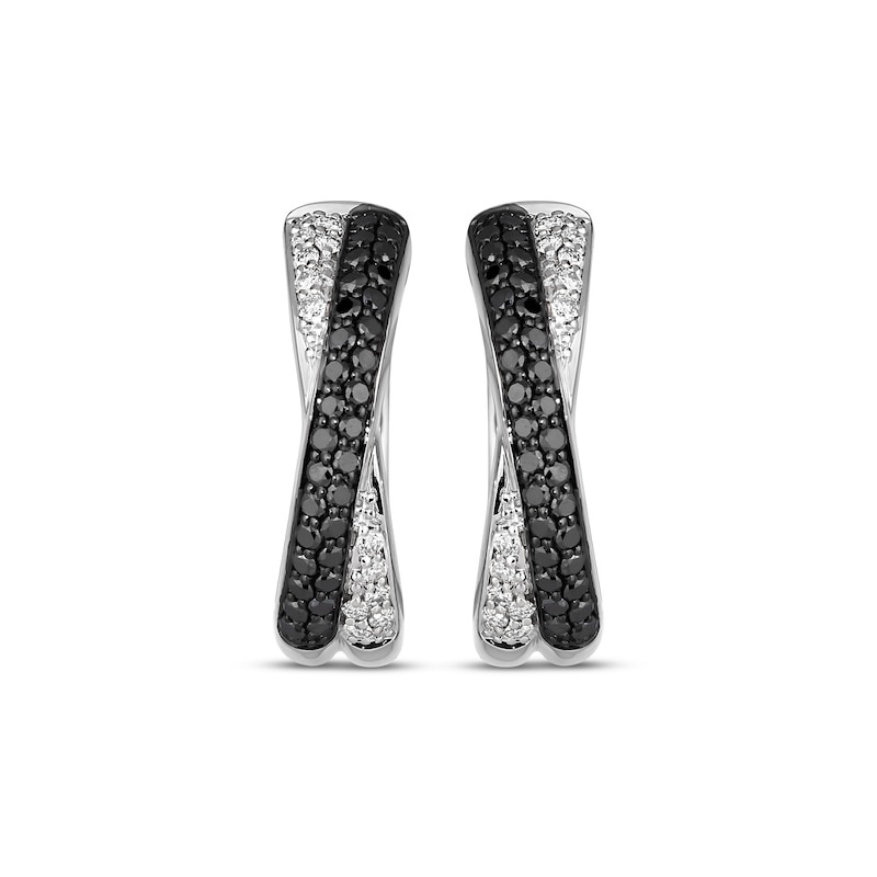 Main Image 2 of Le Vian Diamond Crossover Hoop Earrings 5/8 ct tw 14K Vanilla Gold