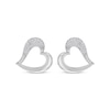 Diamond Accent Abstract Heart Stud Earrings Sterling Silver