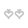 Diamond Accent Spade Stud Earrings Sterling Silver