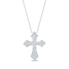 Diamond Cross Necklace 1/8 ct tw Sterling Silver 18”