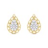 Thumbnail Image 2 of Round-Cut Diamond Pear-Shaped Chain Edge Stud Earrings 1/2 ct tw 10K Yellow Gold