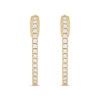 Thumbnail Image 2 of Round-Cut Diamond Pointed Hoop Earrings 1/5 ct tw 10K Yellow Gold