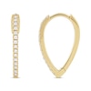 Thumbnail Image 3 of Round-Cut Diamond Pointed Hoop Earrings 1/5 ct tw 10K Yellow Gold
