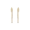 Thumbnail Image 2 of Round-Cut Diamond Clover Hoop Earrings 1/4 ct tw 10K Yellow Gold