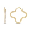 Thumbnail Image 3 of Round-Cut Diamond Clover Hoop Earrings 1/4 ct tw 10K Yellow Gold