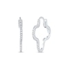 Thumbnail Image 1 of Round-Cut Diamond Clover Hoop Earrings 1/4 ct tw Sterling Silver