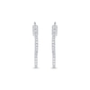 Thumbnail Image 2 of Round-Cut Diamond Clover Hoop Earrings 1/4 ct tw Sterling Silver
