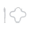 Thumbnail Image 3 of Round-Cut Diamond Clover Hoop Earrings 1/4 ct tw Sterling Silver