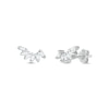 Thumbnail Image 1 of Baguette-Cut Diamond Curve Stud Earrings 1/8 ct tw 10K White Gold