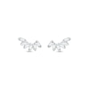 Thumbnail Image 2 of Baguette-Cut Diamond Curve Stud Earrings 1/8 ct tw 10K White Gold