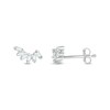 Thumbnail Image 3 of Baguette-Cut Diamond Curve Stud Earrings 1/8 ct tw 10K White Gold