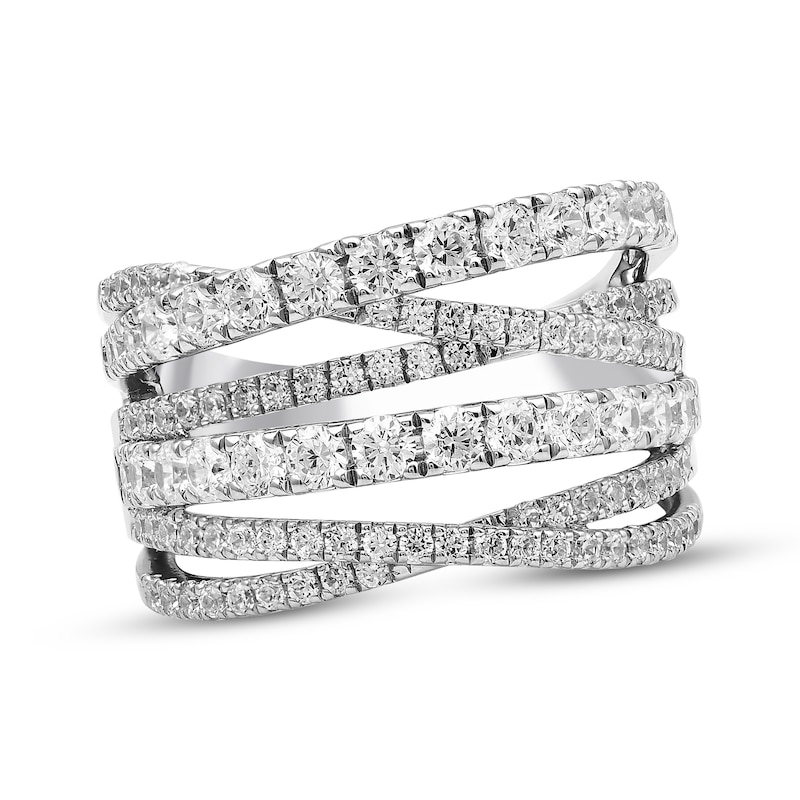 Diamond Multi-Row Crossover Ring 2 ct tw 10K White Gold