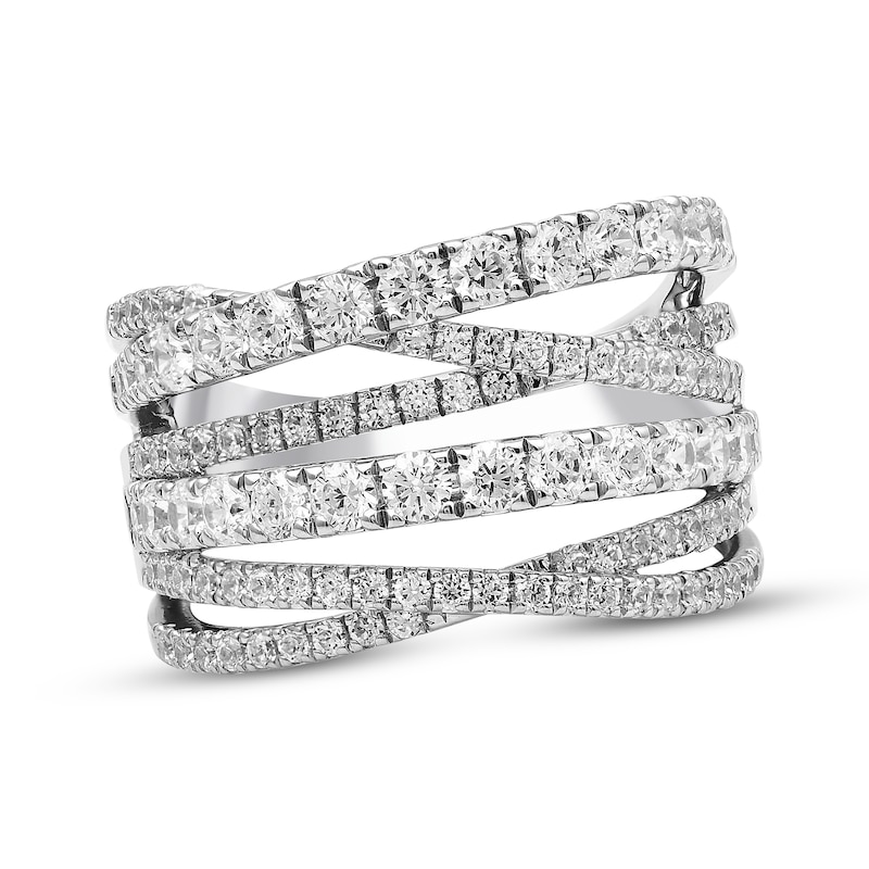 Main Image 1 of Diamond Multi-Row Crossover Ring 2 ct tw 10K White Gold