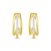 Thumbnail Image 1 of Round-Cut Diamond J-Hoop Huggie Earrings 1/20 ct tw 10K Yellow Gold