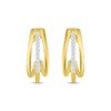 Thumbnail Image 2 of Round-Cut Diamond J-Hoop Huggie Earrings 1/20 ct tw 10K Yellow Gold