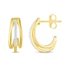 Thumbnail Image 2 of Round-Cut Diamond J-Hoop Huggie Earrings 1/20 ct tw 10K Yellow Gold