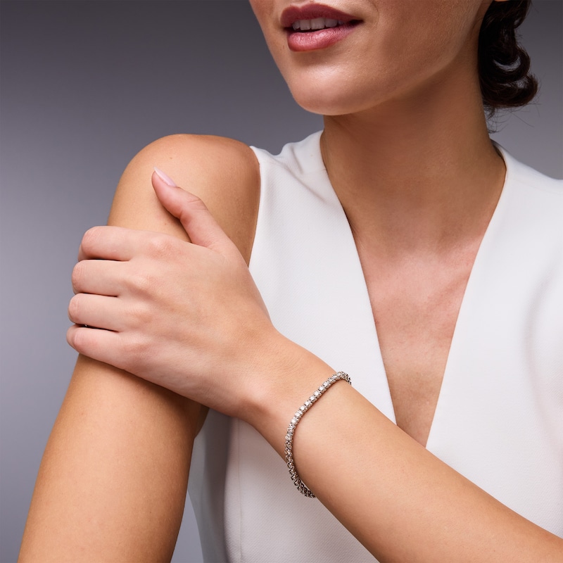 Main Image 2 of Round-Cut Diamond Tennis Bracelet 5 ct tw 10K White Gold 7”