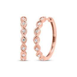 Every Moment Round-Cut Diamond Hoop Earrings 1/5 ct tw 14K Rose Gold