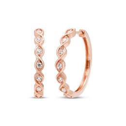 Every Moment Round-Cut Diamond Hoop Earrings 1/3 ct tw 14K Rose Gold