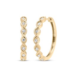 Every Moment Round-Cut Diamond Hoop Earrings 1/5 ct tw 14K Yellow Gold