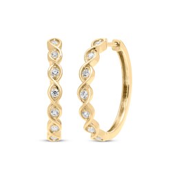 Every Moment Round-Cut Diamond Hoop Earrings 1/2 ct tw 14K Yellow Gold
