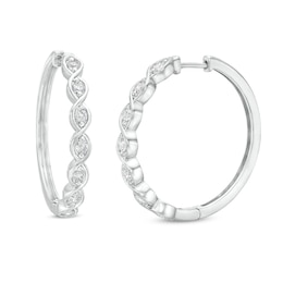 Every Moment Round-Cut Diamond Hoop Earrings 1/2 ct tw 14K White Gold