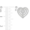 Tapered Baguette & Round-Cut Diamond Heart Necklace & Earrings Gift Set 1/4 ct tw Sterling Silver 18"