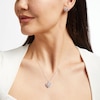 Thumbnail Image 4 of Tapered Baguette & Round-Cut Diamond Heart Necklace & Earrings Gift Set 1/4 ct tw Sterling Silver 18"