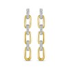 Thumbnail Image 2 of Round-Cut Diamond Paperclip Dangle Earrings 1/10 ct tw 10K Two-Tone Gold