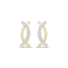 Thumbnail Image 2 of Round-Cut Diamond Crossover-Outline Stud Earrings 1/20 ct tw 10K Yellow Gold