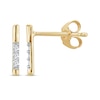 Thumbnail Image 1 of Diamond Accent Three-Stone Linear Stud Earrings 10K Yellow Gold