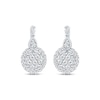 Thumbnail Image 2 of Round-Cut Diamond Halo Drop Hoop Earrings 1/3 ct tw 10K White Gold