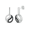 Thumbnail Image 0 of Black & White Diamond Yin-Yang Swirl Drop Earrings 1/3 ct tw Sterling Silver