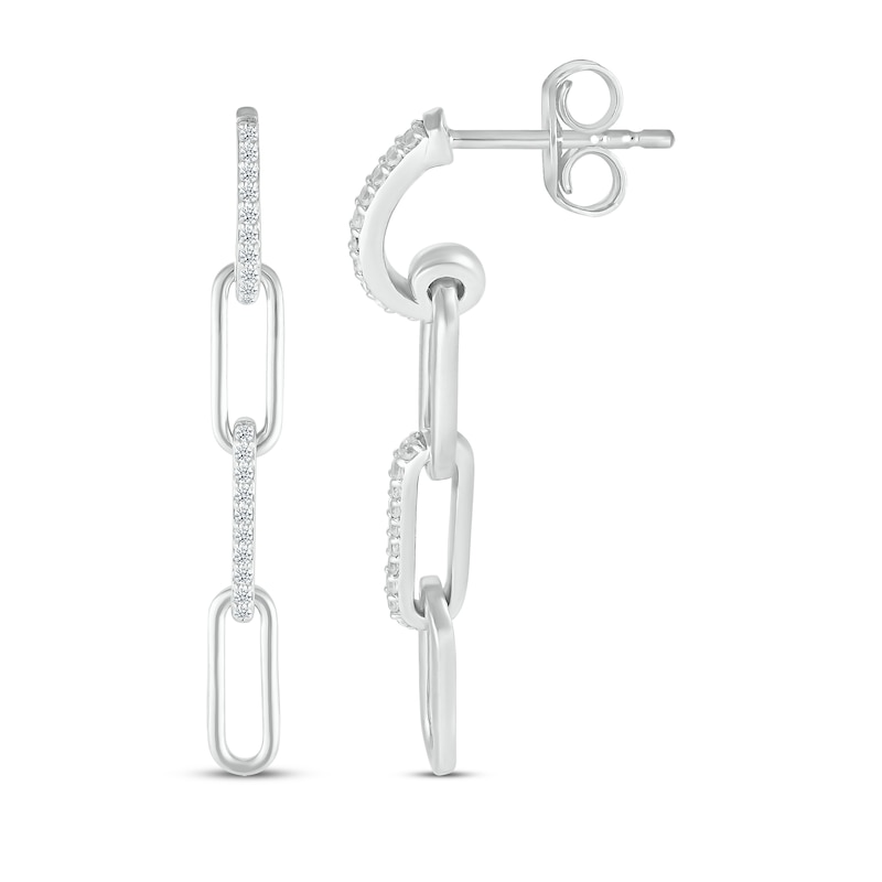 Main Image 3 of Diamond Paperclip Dangle Earrings 1/4 ct tw Sterling Silver