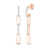 Thumbnail Image 1 of Diamond Paperclip Dangle Earrings 1/4 ct tw 10K Rose Gold