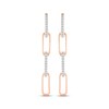 Thumbnail Image 2 of Diamond Paperclip Dangle Earrings 1/4 ct tw 10K Rose Gold